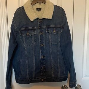 7 For All Mankind Denim Jacket with Sherpa Collar